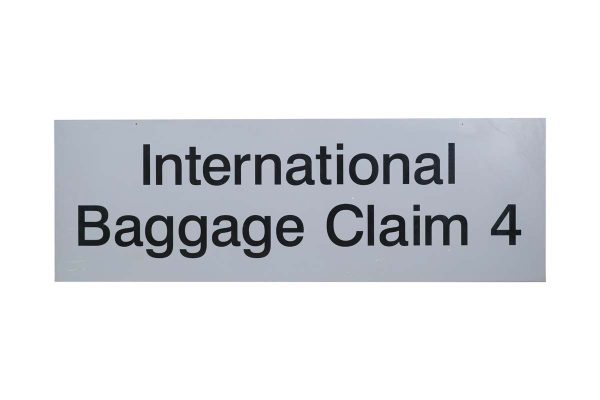 Vintage Signs - Vintage International Baggage Claim 4 Plastic Wall Sign