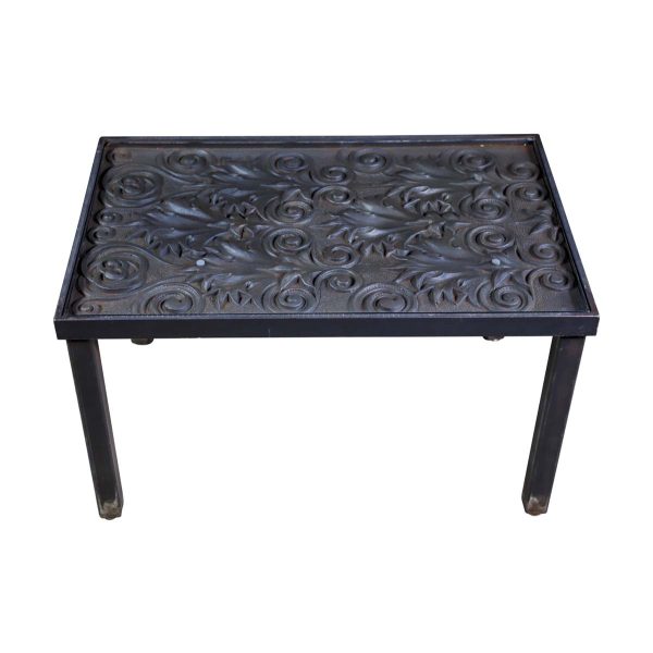 Altered Antiques - Art Deco Cast Iron & Glass Top Coffee Table