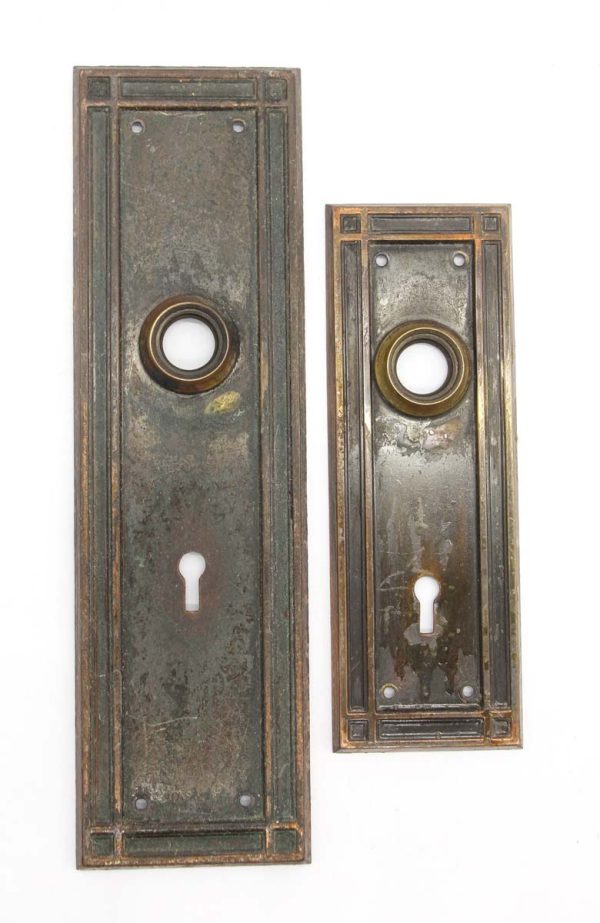 Back Plates - Pair of Vintage 10.5 in. Pressed Brass Arts & Crafts Back Plates
