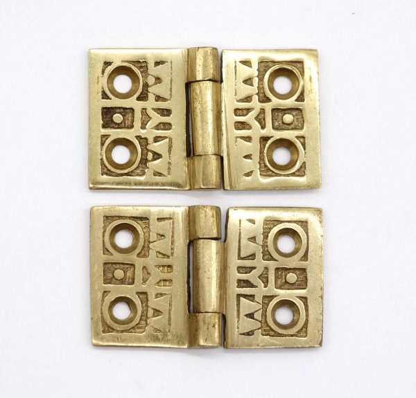 Cabinet & Furniture Hinges - Pair of Antique Brass Aesthetic Interior Shutter Cabinet Hinges