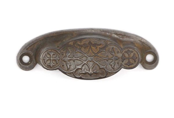 Cabinet & Furniture Pulls - Antique 3.375 in. Cast Iron Victorian Cup Bin Drawer Pull