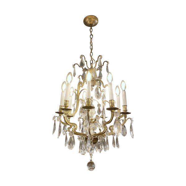 Chandeliers - Vintage French Louis XV 9 Arm Chandelier