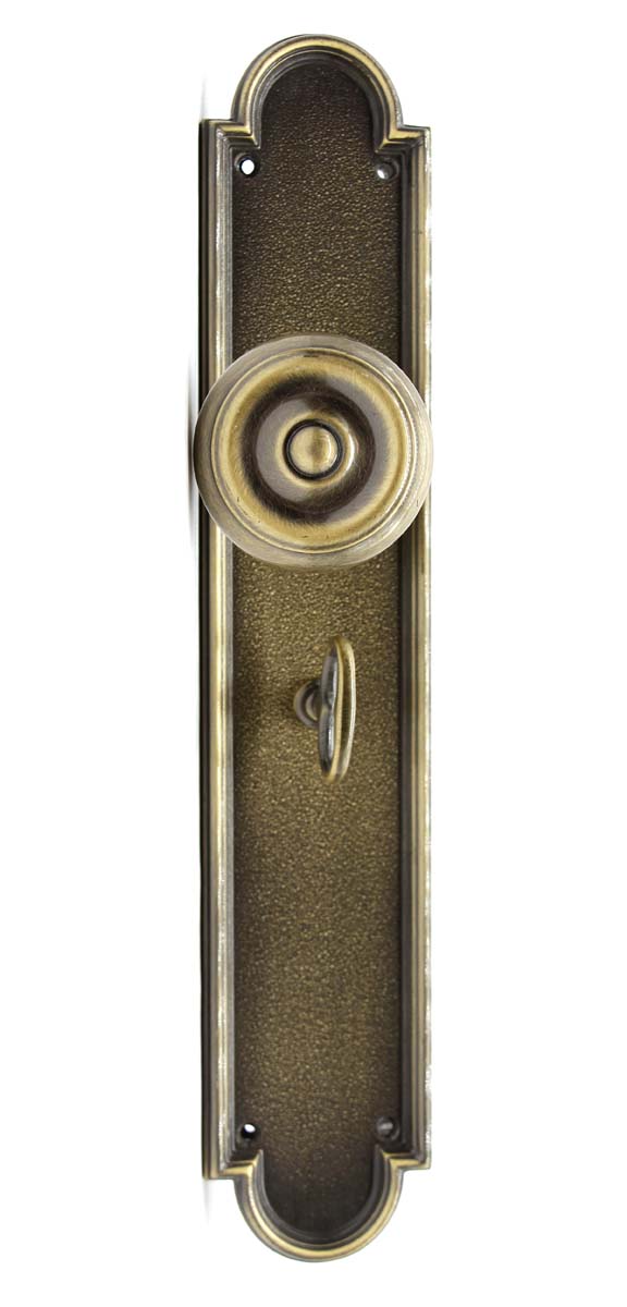 Door Knob Sets - Baldwin Antique Brass Colonial Entry Door Knob Set