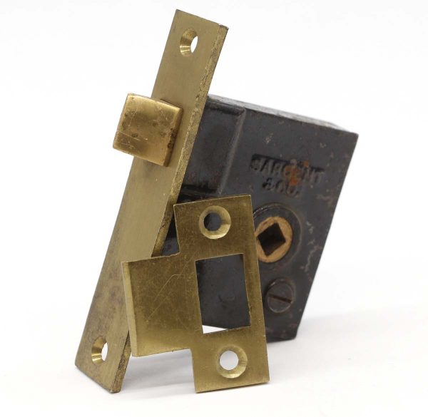 Door Locks - Sargent Antique Cast Iron & Brass Passage Mortise Door Lock