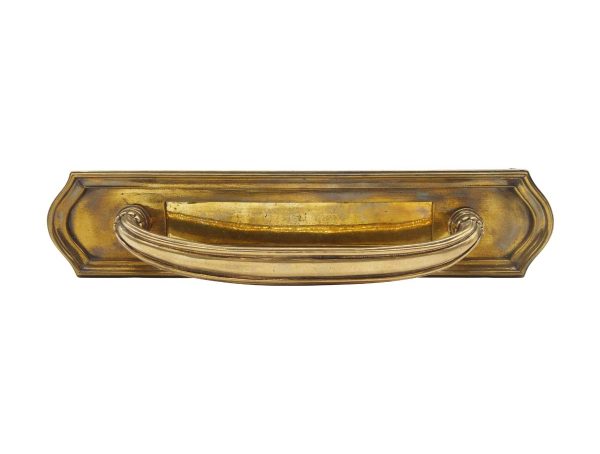 Door Pulls - Antique European 13.75 in. Cast Brass Mail Slot Door Pull