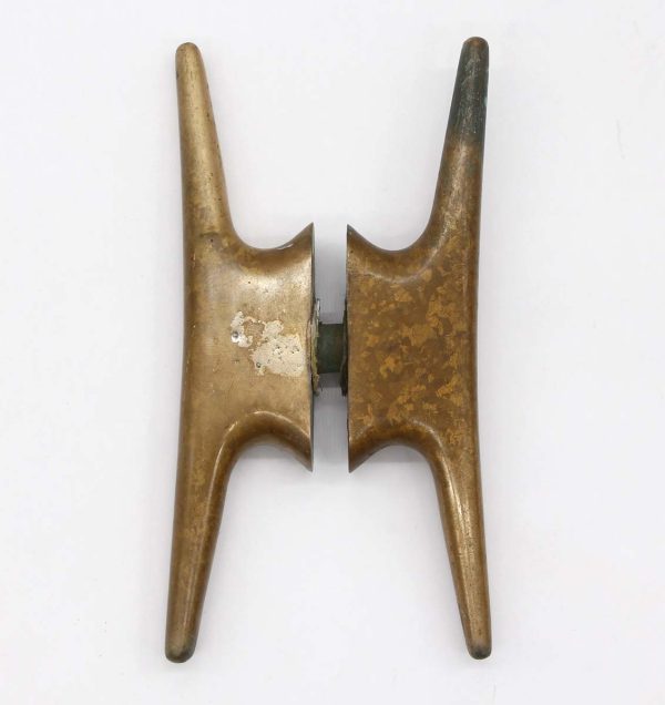 Door Pulls - Pair of European 1960s Mid Century Bronze Door Pulls