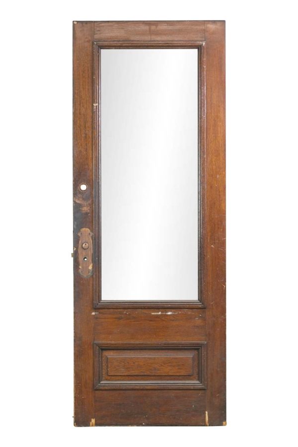 Entry Doors - Antique 1 Pane & 1 Lite Oak Entry Door 89.5 x 34