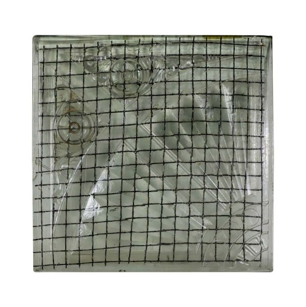 Exclusive Glass - Reclaimed Square 2 ft Wired Corner Relief Glass Block