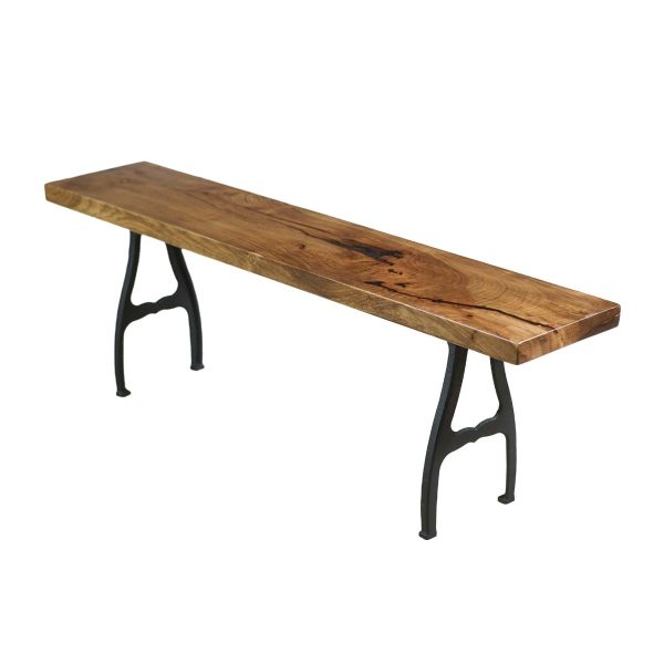 Farm Tables - Handcrafted 4.5 ft Hickory Resin Cast Iron Legs Bench