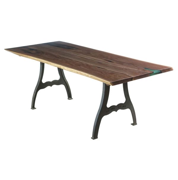 Farm Tables - Handcrafted 7 ft Live Edge Walnut River New York Legs Dining Table