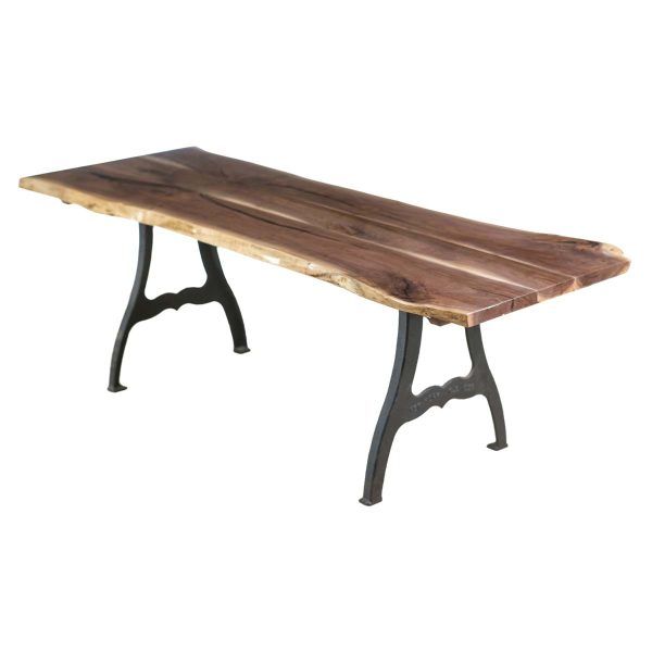Farm Tables - Handcrafted 7.3 ft Live Edge Walnut River New York Legs Dining Table