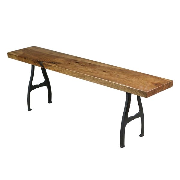 Farm Tables - Handmade 4.5 ft Hickory Resin Cast Iron Legs Bench