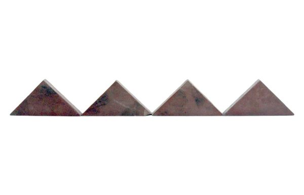 Floor Tiles - Set of Antique Matte Burgundy Triangular Floor Tiles