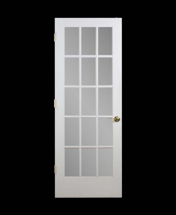 French Doors - Vintage 15 Lite White Wood French Door 80 x 30