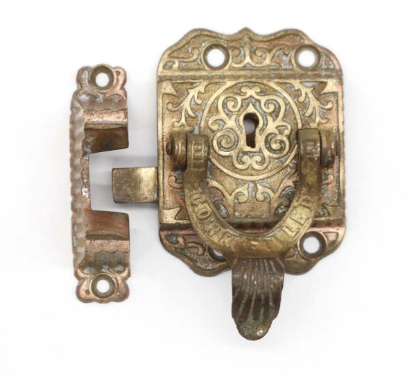 Ice Box Hardware - Antique Bronze Victorian Ice Box Lock