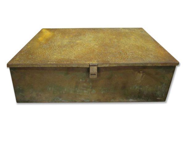 Industrial - Reclaimed 3 ft Rusted Metal Trunk with Hasp