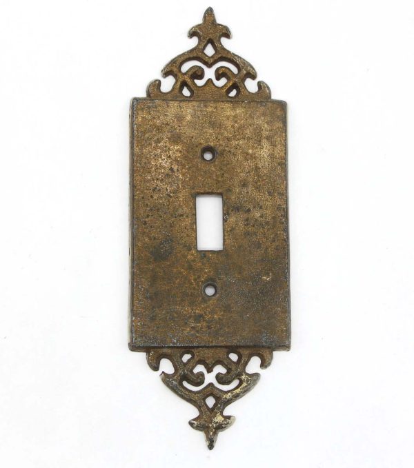 Lighting & Electrical Hardware - Vintage Victorian 1 Gang Cast Brass Light Switch Cover