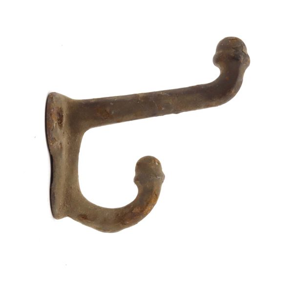 Single Hooks - Antique Acorn Double Arm Cast Iron Coat Wall Hook