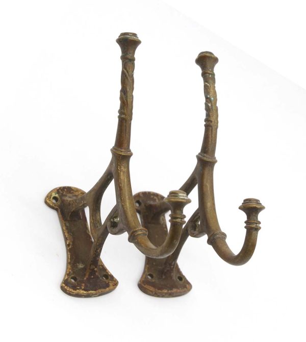 Single Hooks - Pair of European Antique Double Arm Bronze Hooks