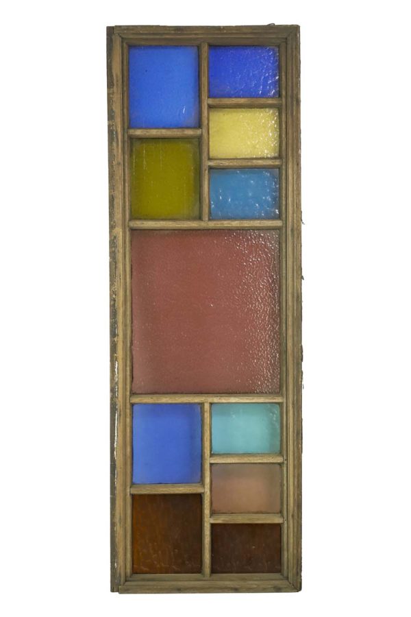 Stained Glass - Reclaimed 11 Pane Multicolor Stained Glass Window