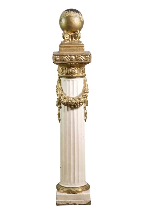 Staircase Elements - Antique Grand Prospect Hall Cast Iron Decorative Newel Post