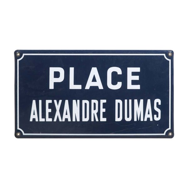 Vintage Signs - European Place Alexandre Dumas Steel Blue & White Street Sign