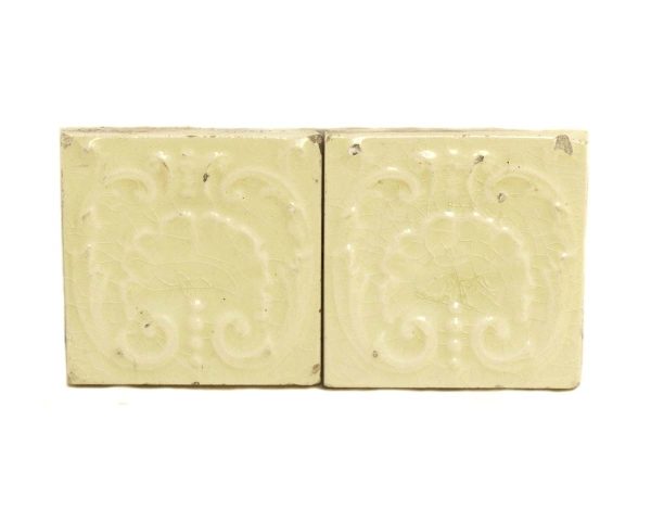 Wall Tiles - Antique 3 in. Square Creamy Yellow Decorative Wall Tile