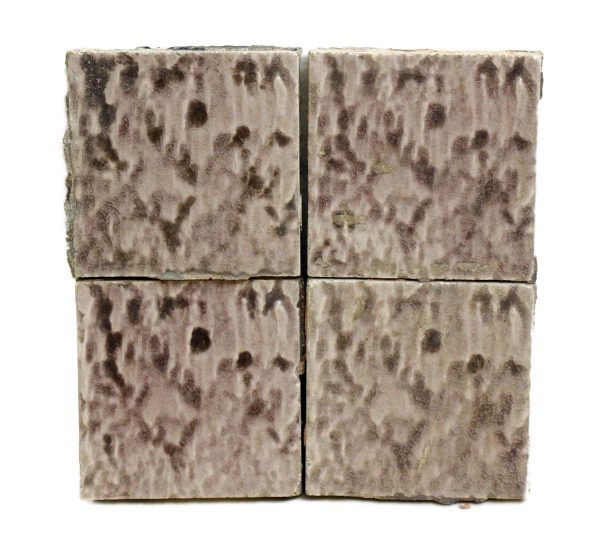 Wall Tiles - Set of Antique 3 in. Square Light Purple Textured Wall Tiles