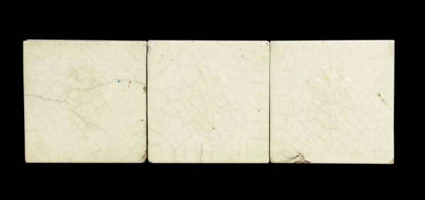 Wall Tiles - Set of Antique 3 in. Square White Crackled Wall Tiles