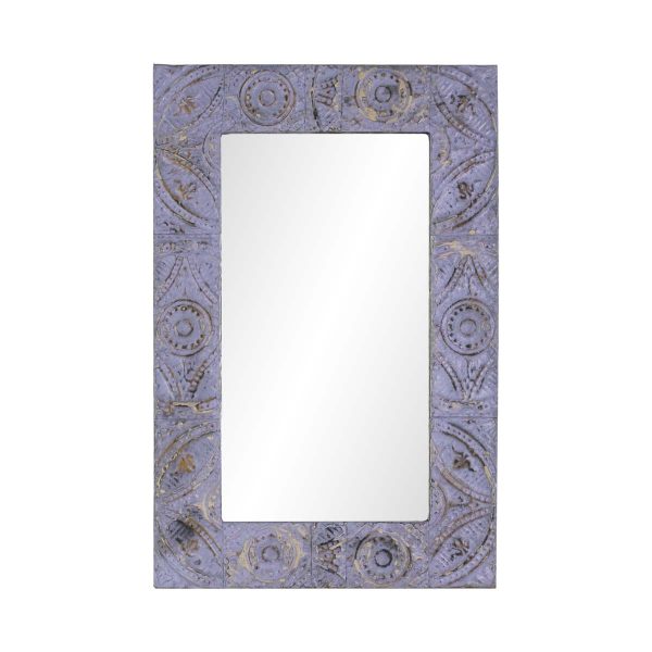 Antique Tin Mirrors - Handmade Purple Eyes Pattern Antique Tin Ceiling Wall Mirror