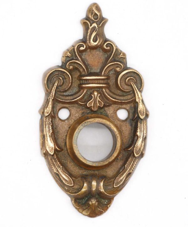 Back Plates - Antique 3.75 in. Brass Door Back Plate with Deep Collar