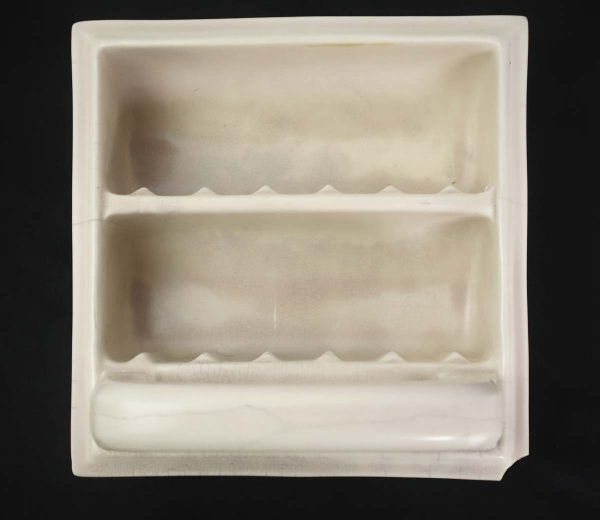 Bathroom - Vintage 2 Tier Off White Ceramic Flush Mount Soap Dish