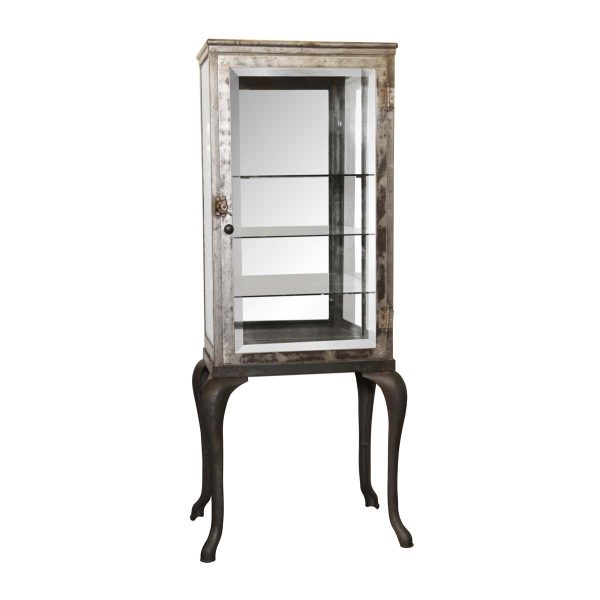 Cabinets - 1800s Steel Medical Cabinet with Cabriole Legs