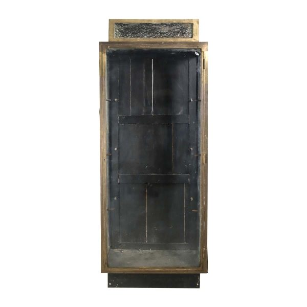 Cabinets - European Standing Wood Display Cabinet with Faux Brass Siding