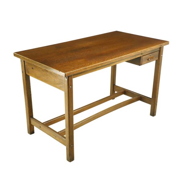 Commercial Furniture - Oak Workbench or Desk with One Drawer