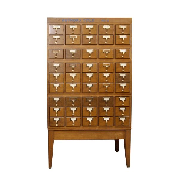Commercial Furniture - Walnut Library Card Catalog with 45 Drawers