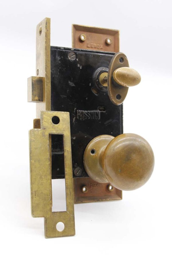 Door Knob Sets - Russwin Lenox Brass Entry Door Knob Lock Set