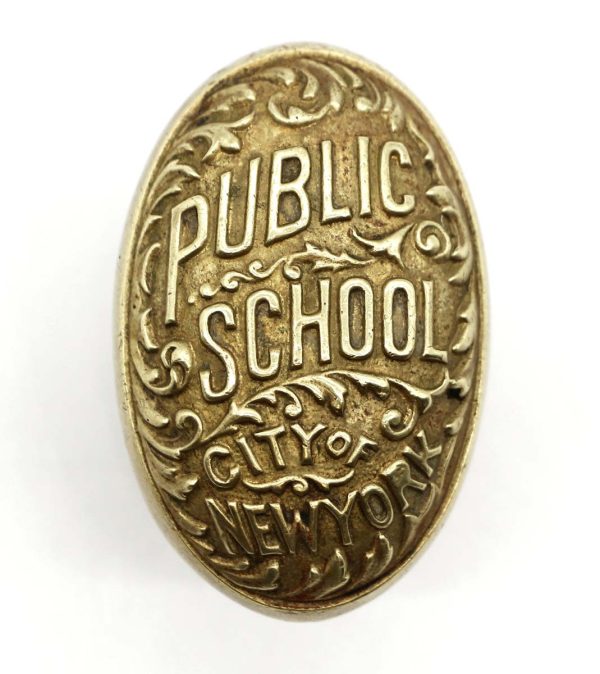 Door Knobs - Polished Bronze Antique New York City Public School Door Knob