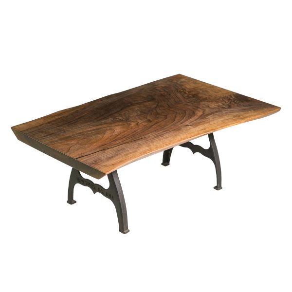 Farm Tables - Handcrafted 4.1 ft Walnut Live Edge NY Iron Legs Coffee Table