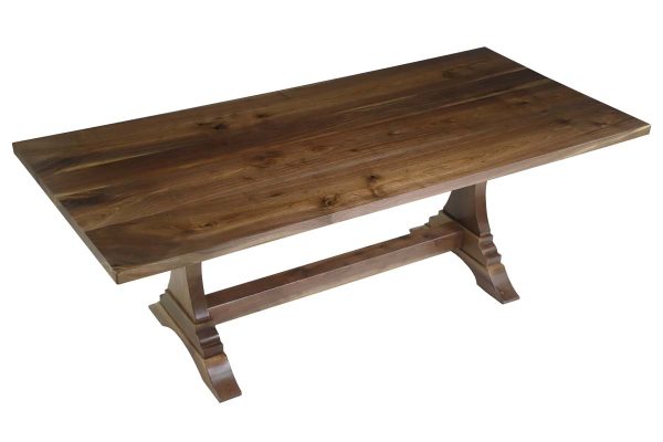 Farm Tables - Handcrafted 7 ft Walnut Trestle Legs Farm Dining Table