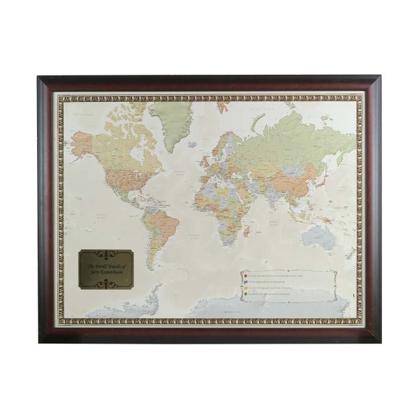 Globes & Maps - Novelty Map of The World Travels of Jerry Kestenbaum