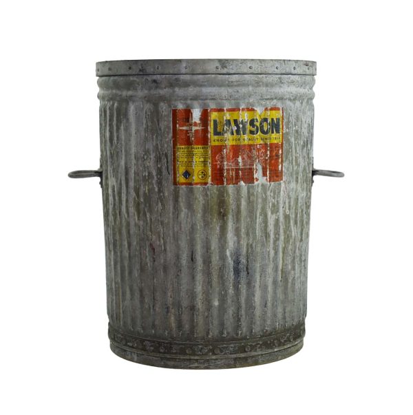 Industrial - Reclaimed 26.75 in. Galvanized Steel Trash Can