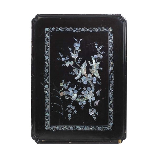 Kitchen - Chinese Deshui Lacquerware Black & Iridescent Tray
