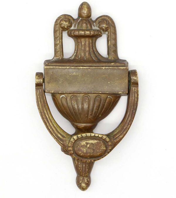 Knockers & Door Bells - Traditional Bronze B Monogrammed Door Knocker