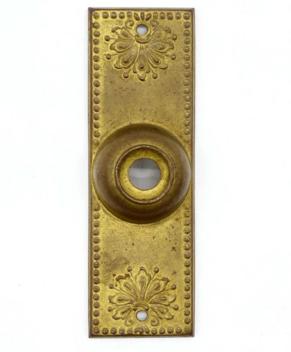 Knockers & Door Bells - Vintage French Floral Pressed Brass Doorbell Cover