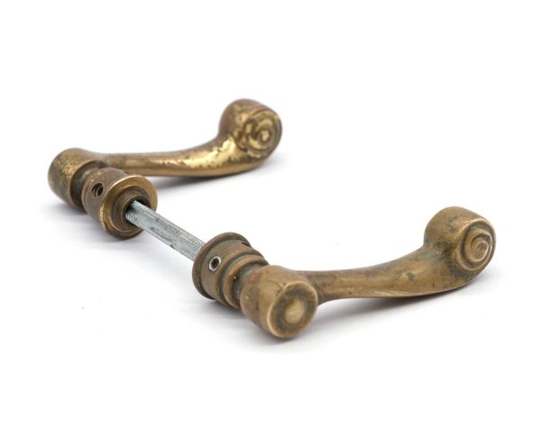 Levers - Pair of Vintage Swirl Brass Lever Door Knobs