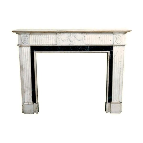 Marble Mantel - Classic Antique White Marble Fireplace Mantel
