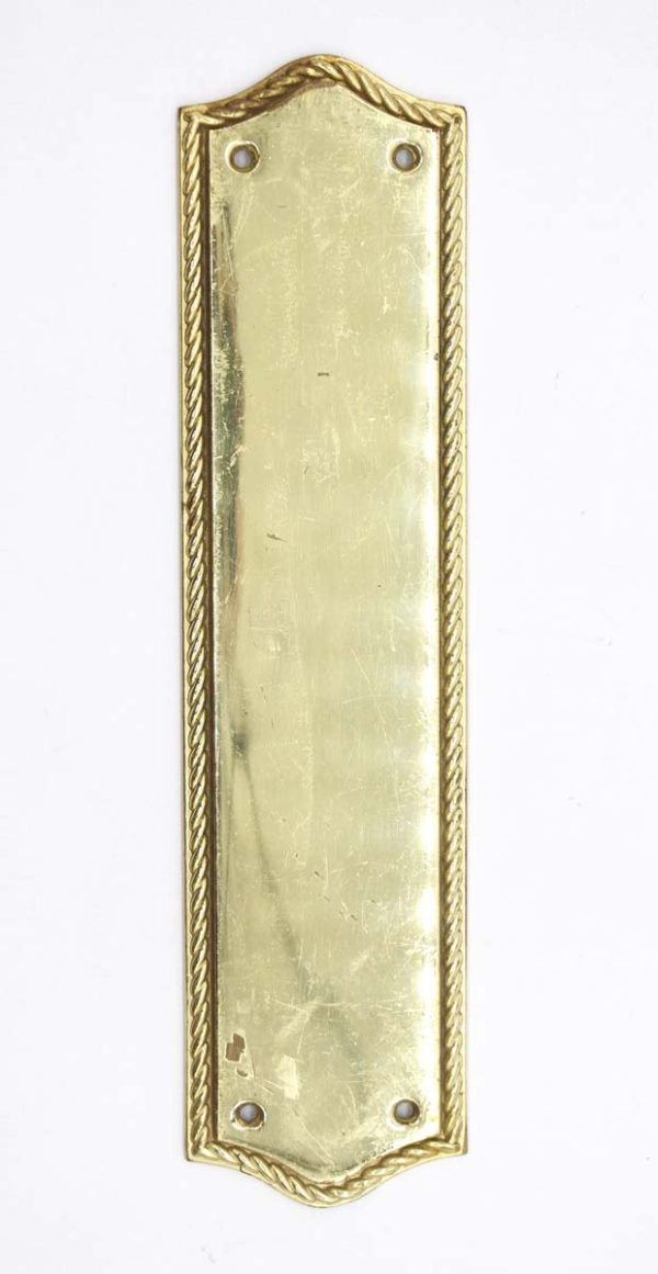 Push Plates - Vintage 10.875 in. Baldwin Polished Brass Braided Door Push Plate