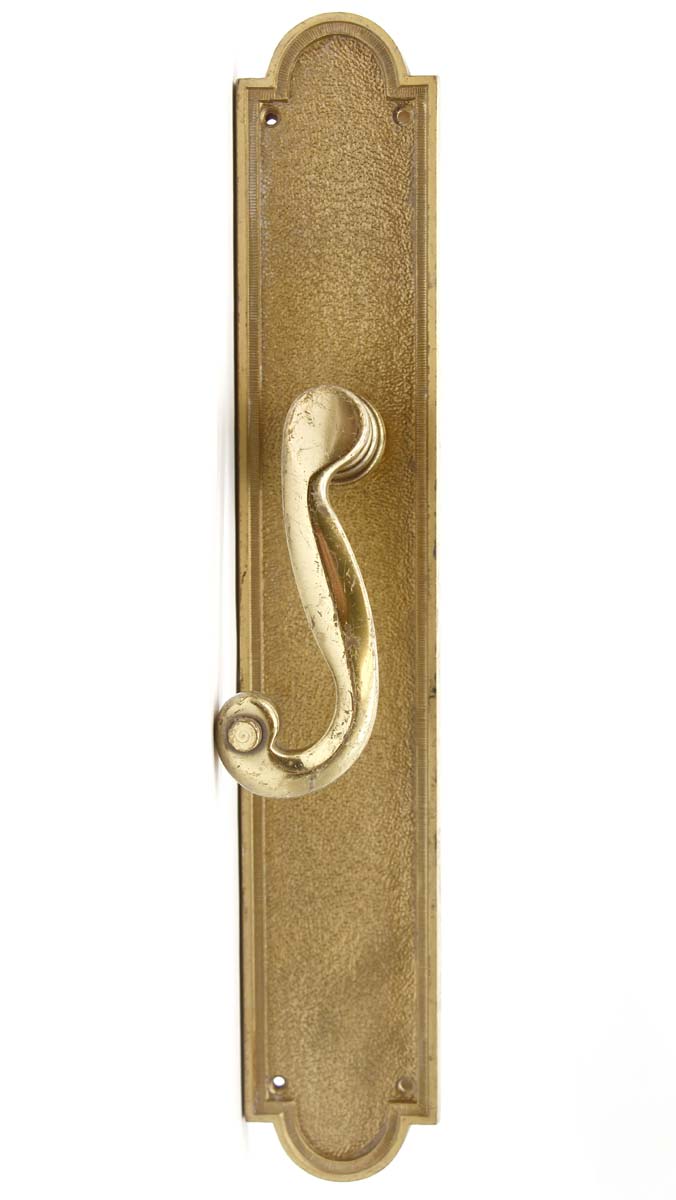Vintage Brass French Door Passage Lever Knob Set
