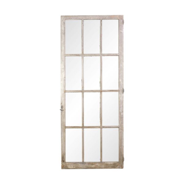 Reclaimed Windows - Vintage 12 Lite Pine Wood White Window